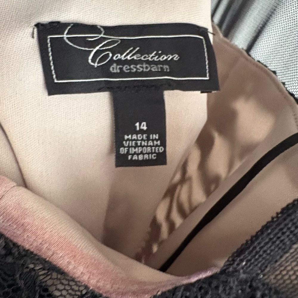 Black Lace Mesh Bodice Fit & Flare Cocktail Party Dress, dress barn, 14 - Picture 6 of 8
